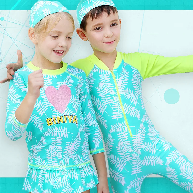 Детский купальный костюм для девочек, детская одежда для купания для девочек, детский раздельный купальник для мальчиков, термобелье, купальники для подростков