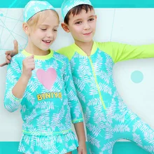 Детский купальный костюм для девочек, детская одежда для купания для девочек, детский раздельный купальник для мальчиков, термобелье, купальники для подростков