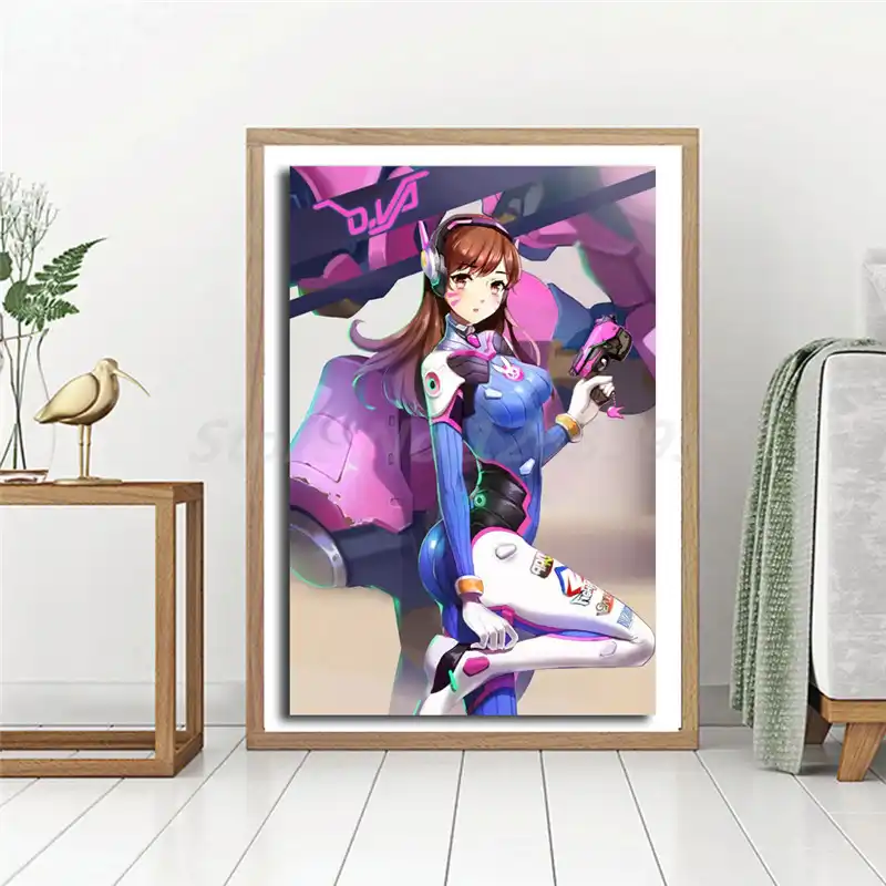 D Va Hd Overwatchs Papel Pintado Arte De Pared Lienzo Poster Y