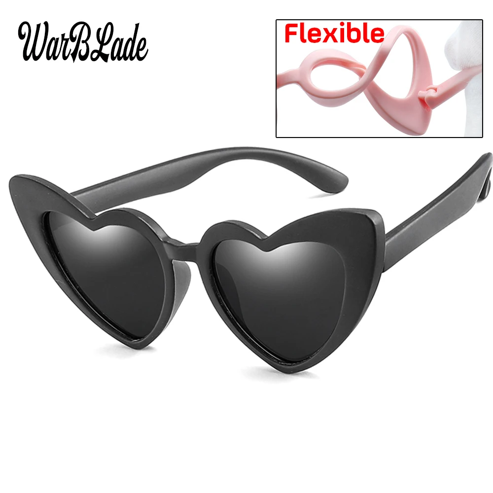 TR90 Kids Polarized Sunglasses Children Heart Sun Glasses Girls Boys Silicone UV400 Child Mirror Baby Eyewear Gafas