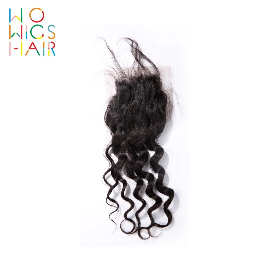 

WoWigs Hair Loose Wave Lace Closure Remy Hair Natural Color 100% Human Hair Free Shipping
