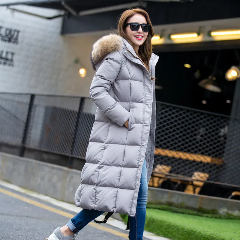 Lolita Duck Raincoat Vintage Racoon Fur Edgy Womens Tops And Blouses Jacket Goose Feather Down Coats Women Parkas Ladies