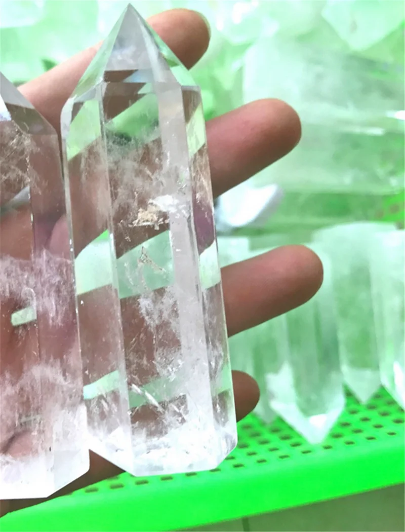 110-130 г прозрачный натуральный прозрачный кристалл кварца с точками одиночный завершенный кристалл палочка полированный Reiki целебный образец