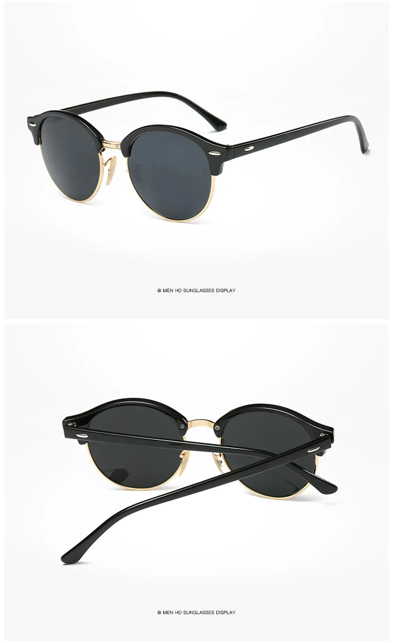 Hot Rays Sunglasses Women Popular Brand Designer Retro men Summer Style Sun Glasses Rivet Frame Colorful Coating Shades