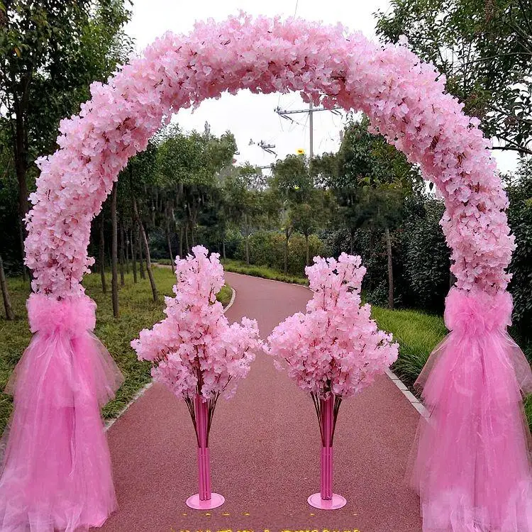 Роскошная Свадебная Центральная металлическая Свадебная дверь-арка гирлянда для развешивания подставка с цветками вишни для реквизит для фона