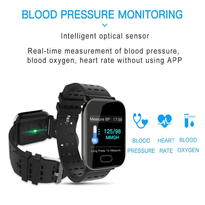 Kaufen A6 Smart Uhr Blutdruck Monitor handgelenk tonometer Herz Monitor Sport Fitness Tracker blutdruckmessgerät uhr tonomete