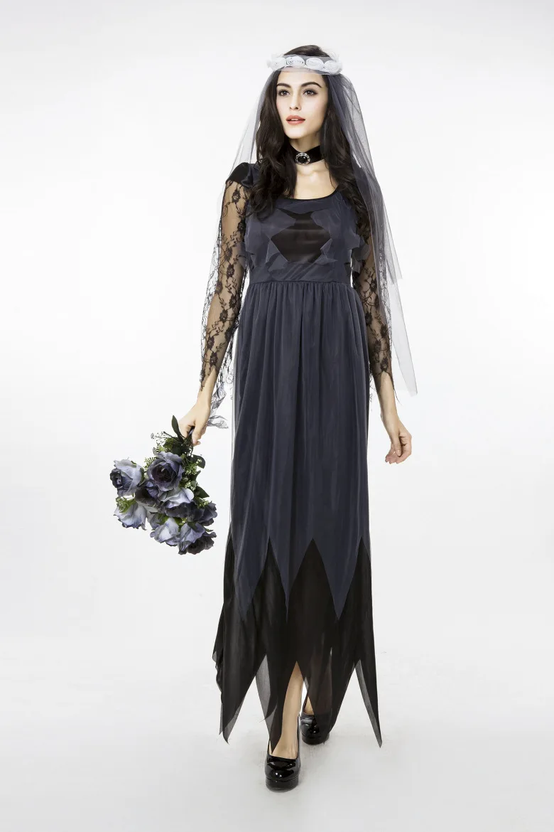 Ужасный Призрак невесты костюм для взрослых на Хэллоуин Косплэй нарядное платье для вечерние M-2XL 76862