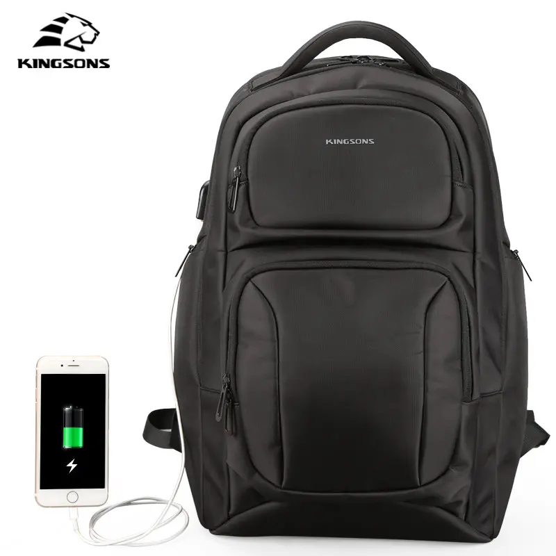 Kingsons USB зарядка рюкзаки мужской рюкзак компьютер Противокражные сумки на плечо