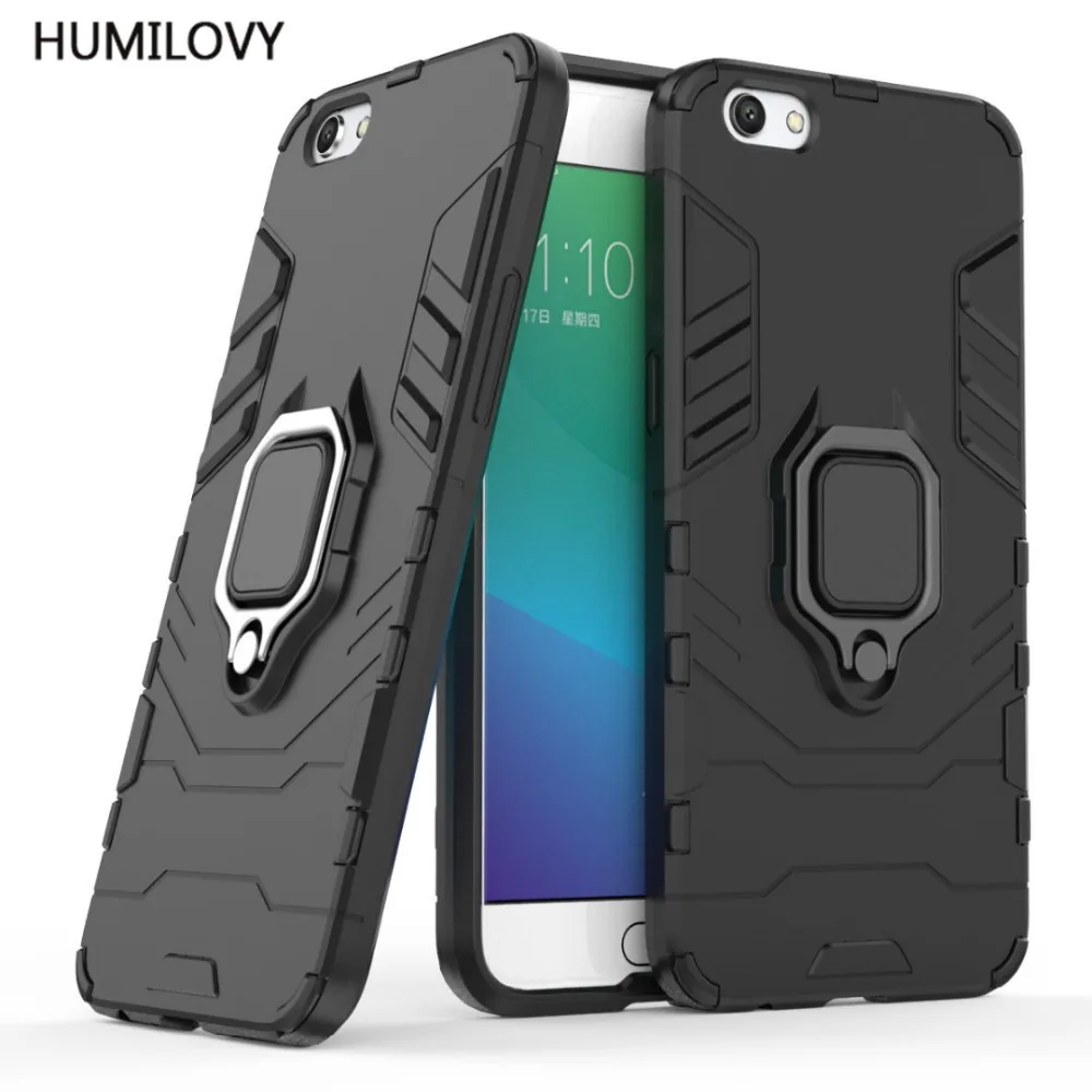 

For OPPO R9S Case For Fundas OPPO R9S Cover Armor Metal Finger Ring Holder Case Magnetic Phone Case For OPPO R9S Coque Capa