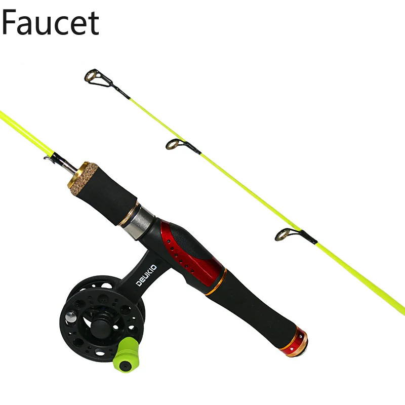 في الهواء الطلق المحمولة الشتاء الجليد الصيد قضبان الصيد بكرات لاختيار قضيب كومبو الصيد قضبان مع بكرة عجلة