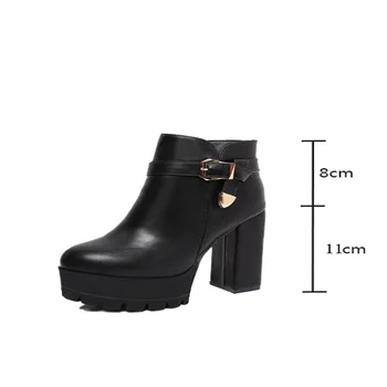 

Women boots high platform ankle boots high heels ladies shoes round toe zapatos de mujer tenis masculino adulto women heel shoe