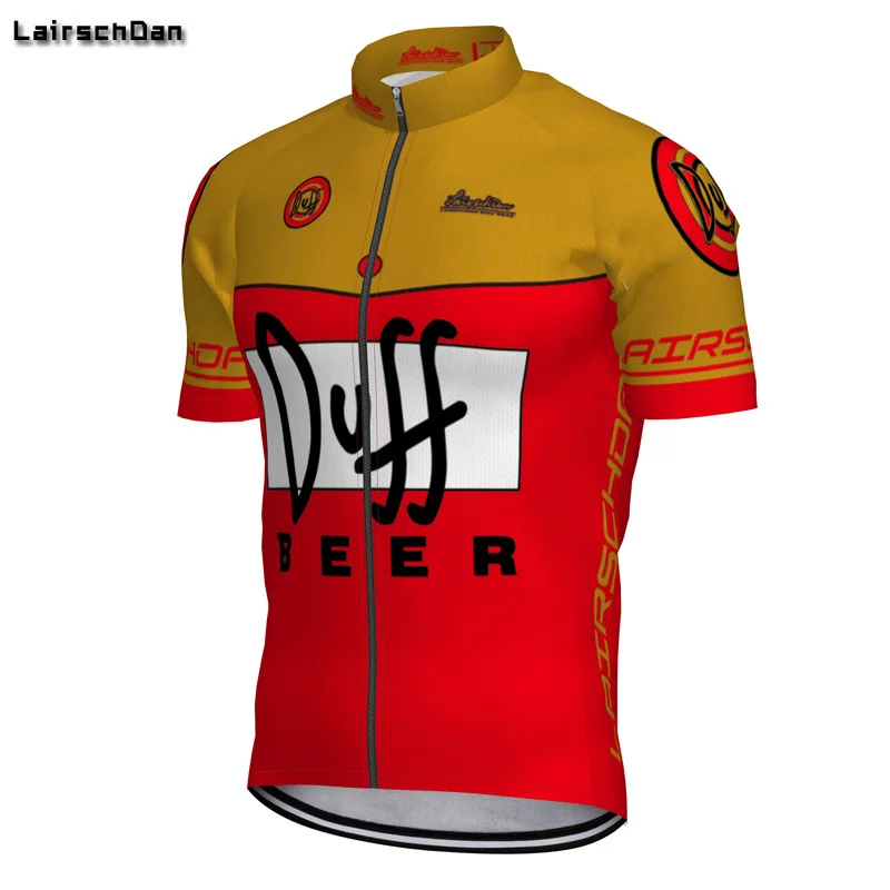 

2019 duff beer cycling jersey red retro summer short sleeve bike wear beer jersey road jersey cycling clothing Lairschdan