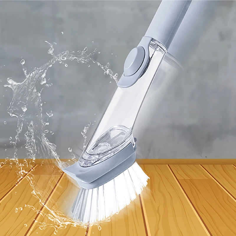 Long Handle Kitchen Cleaning Brush Removable Brushes Sponge  Soap Dispensing Dish Brush Cooking Pot Cleaner Washing Tools