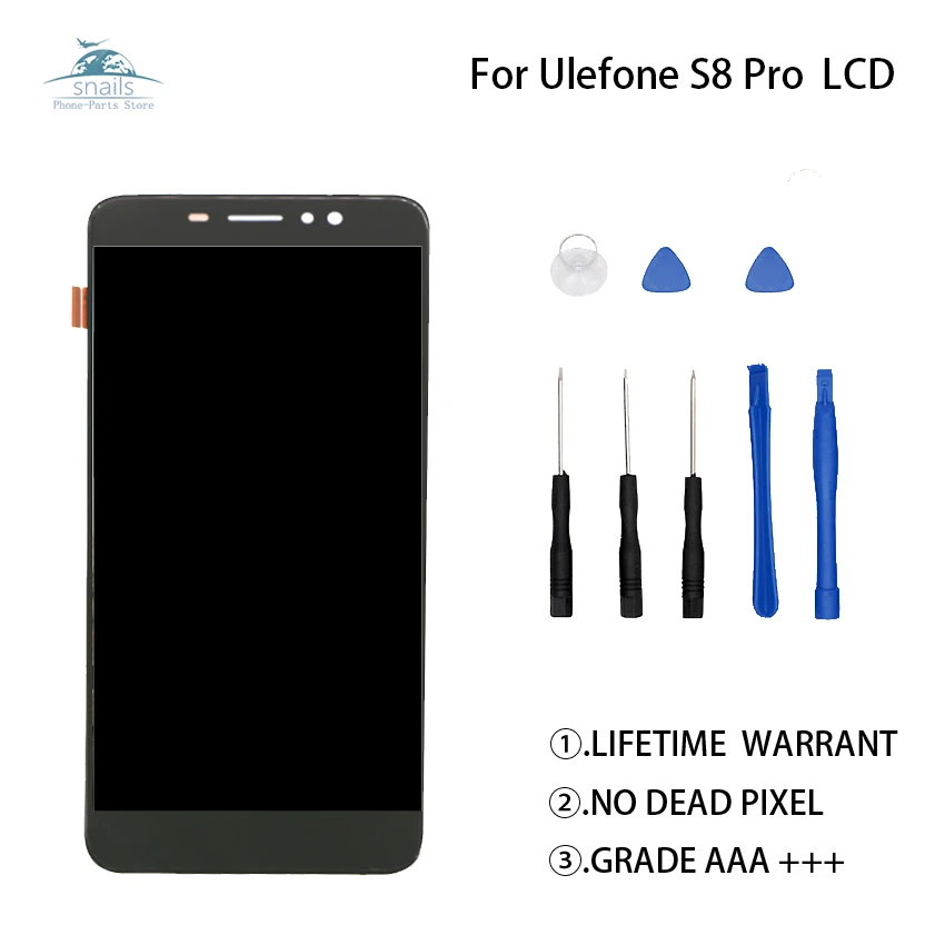 

LCD Display For Ulefone S8 Pro Touch Screen Digtizer Phone Parts For Ulefone S8 Pro Phone Screen LCD Display Free Tools