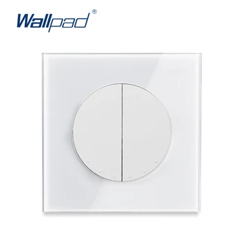 

Wallpad 2 Gang Reset Momentary Contact Wall Light Switch Crystal Glass Panel