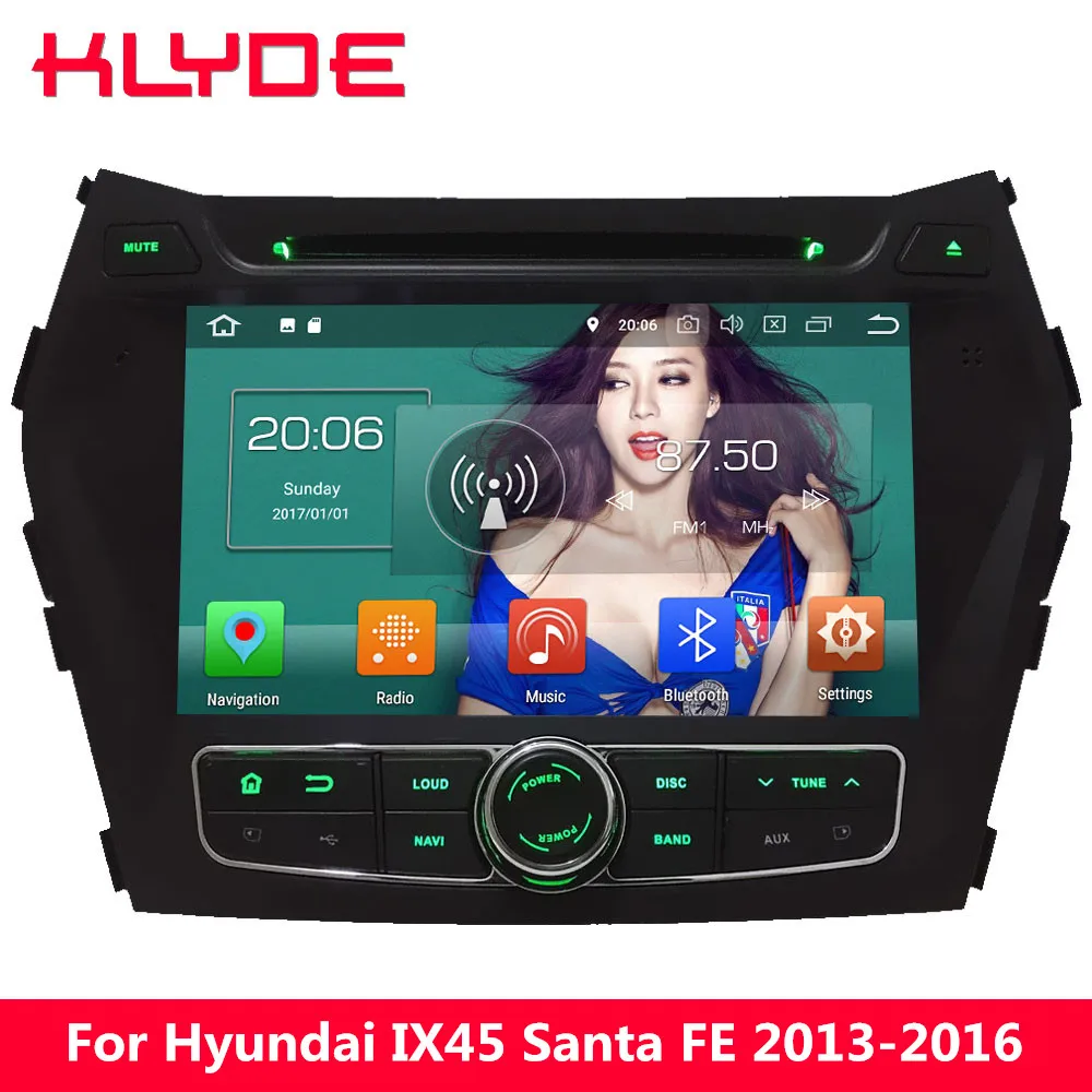 

KLYDE 8" 4G WIFI Android 8.0 Octa Core PX5 4GB RAM 32GB ROM Car DVD Player Radio For Hyundai IX45 Santa FE 2013 2014 2015 2016