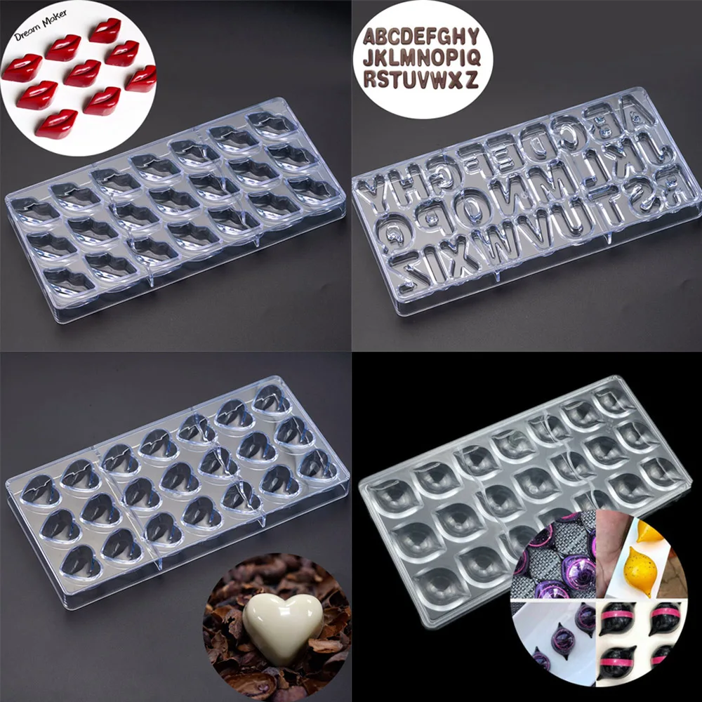 

Multi Styles Plastic Mould Chocolate Mold 3D Heart Letter Lips Lemon Shape DIY Home Kitchen Fondant Decorating Baking Mold 2019