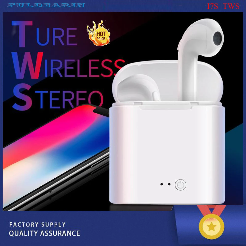 

Universal Wireless Bluetooth Earbuds i7 TWS Earphones Twins Earpieces Stereo Headset Casque Sans Sport Charger Box Headphones