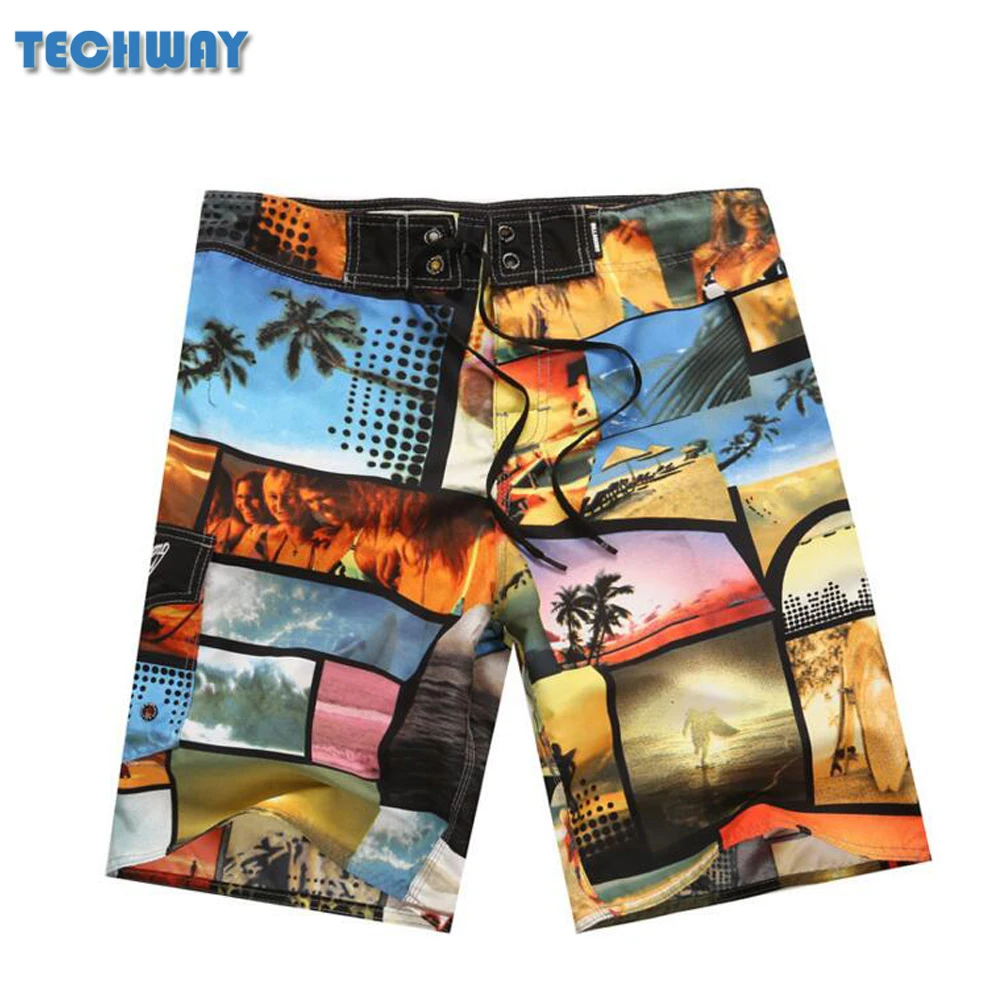 Promo New Arrive Mens Shorts Surf Board Summer Sport Beach New Arrive Mens Shorts Surf Board Summer Sport Beach Homme Bermuda Short Pants Quick Dry Silver Boardshorts 2017