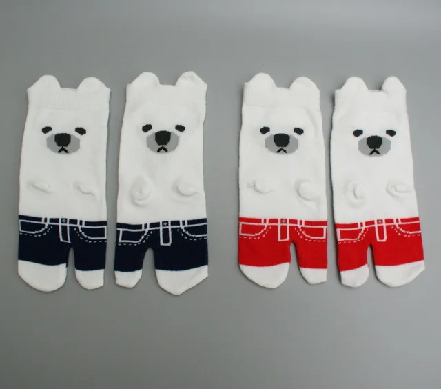 2 пары Женские носки милые девушки хлопка Короткие носки милые 3D медведь мультфильм