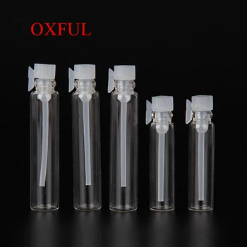 5 개 1ML 2ML 미니 유리 향수 바이알, 유리 병, 퍼퓸 샘플 바이알, 드롭로드가 있는 테스터 향수 튜브 병