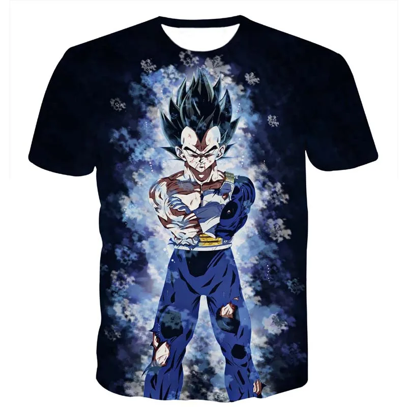 Dragon Ball Z Футболка мужская летняя 3D печать Супер Saiyan Son Goku God Black Zamasu Vegeta Драконий жемчуг футболки повседневные топы футболки