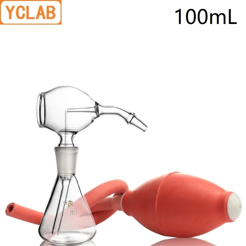 

YCLAB 100mL Conical Spray Flask Glass Thin Layer Chromatography Color Rendering Bottle with Rubber Ball Lab Chemistry Equipment