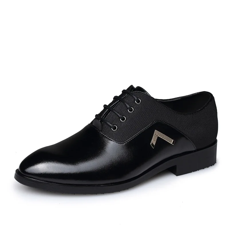 Flats Oxfords marrom Vestido Dos Preto Couro Sapatas 2018 Até Sapatos Da Apontou Masculino Mola amarelo Casamento De Negócios Toe Respirável Rendas Homens IYHqYUwZR