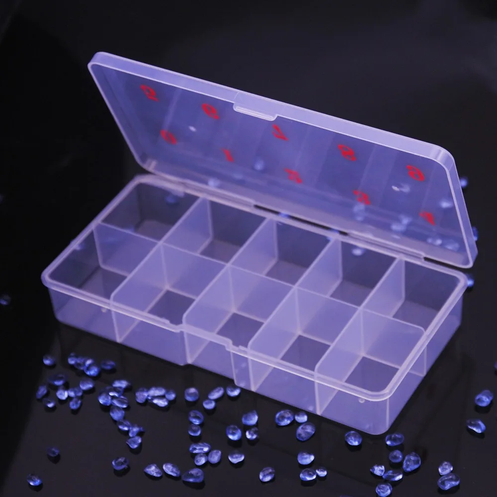 1PC 10 Grids Nail Polish Holder Plastic Nail Supplies Empty Storage Box