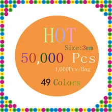 EVA 50000 бусины/набор 49 цветов 3 мм Мини Хама/перлер/предохранитель бусины 1000 бусина/мешок/Цветные Развивающие игрушки для видов ручной работы