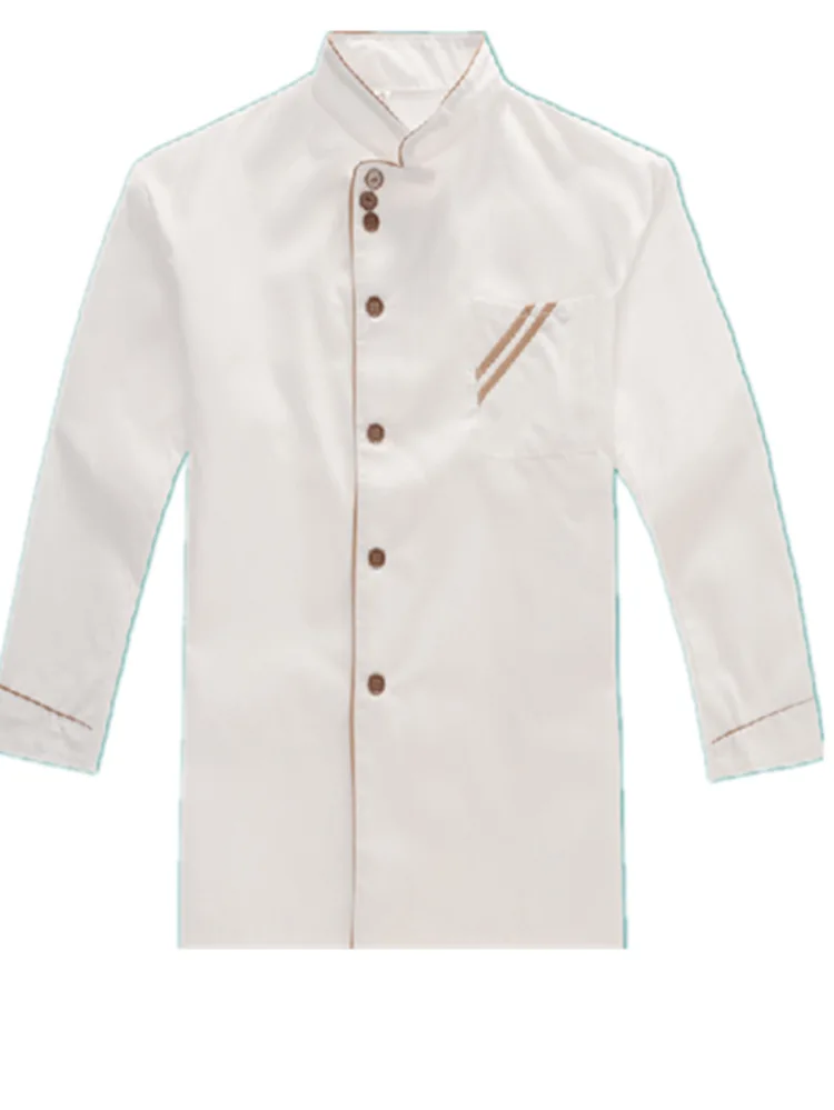 Chef Workwear VMANNER Chef Coat Mens Classic Long Sleeve Chef Jacket-White for Pastry Canteen Western Restaurant Kitchen 