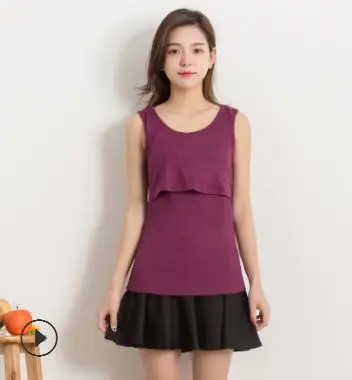 

Maternity Nursing Tops 2018 Summer New Style Fadeless Breastfeeding Clothes Cotton Rib Lactation Vest Pregnancy Clothing WX966