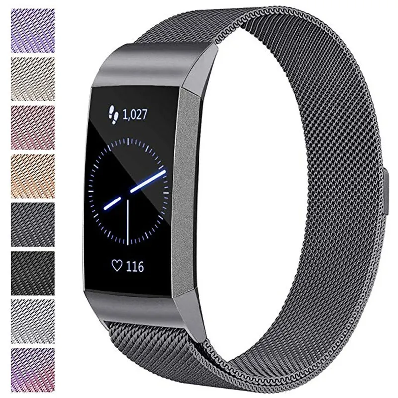 ASHEI Milanese Loop ремешок для Fitbit Charge 3& Charge 3 SE полосы из нержавеющей стали магнитный ремешок с магнитным замком для женщин и мужчин