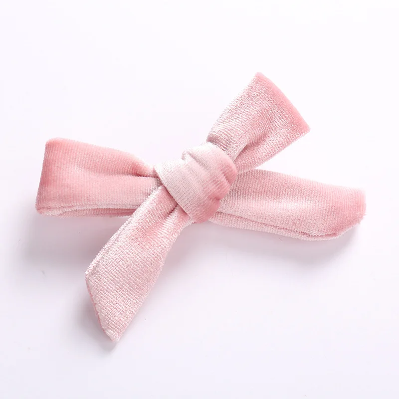 Velvet Handtied Bow Nylon Headband or Clip for Autumn and Winter, Schoolgirl Velvet Hair Accessories