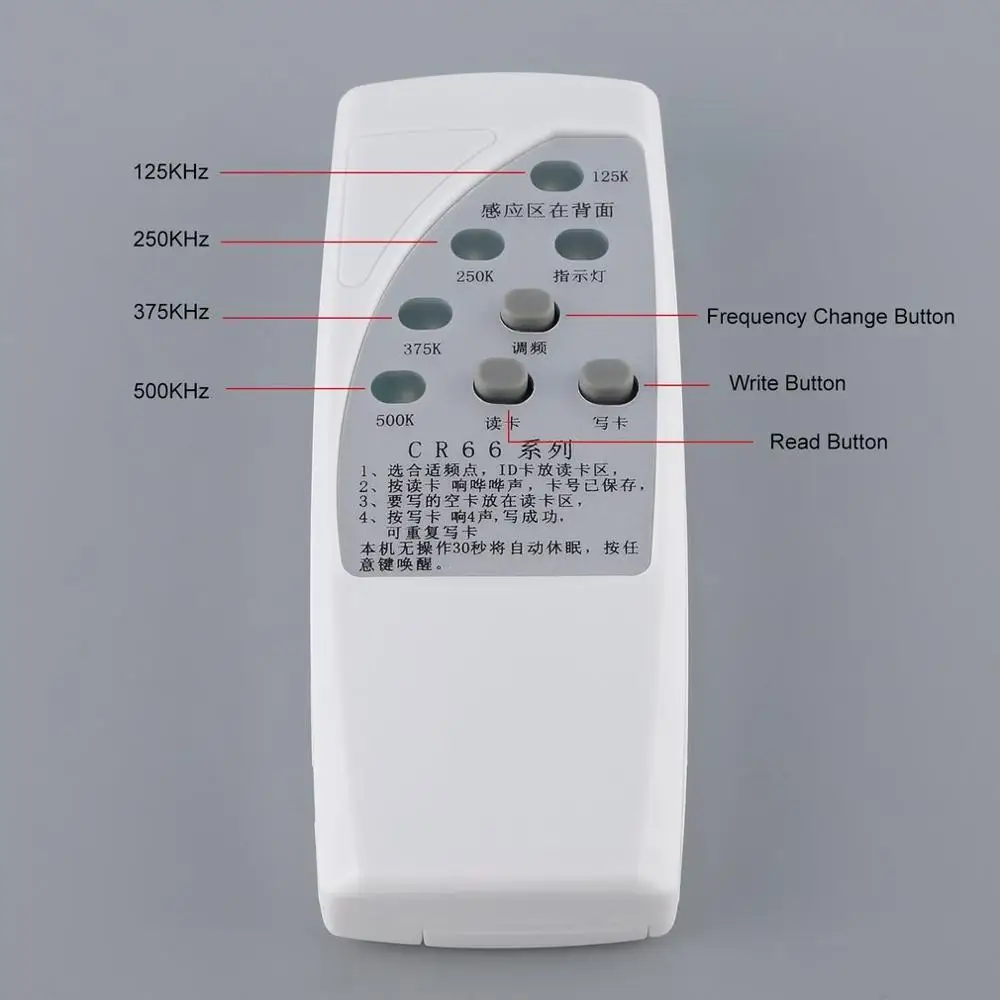 RFID ID Card Copier 125/250/375/500KHz CR66 RFID Scanner Programmer Reader Writer Duplicator With Light Indicator Sensitively