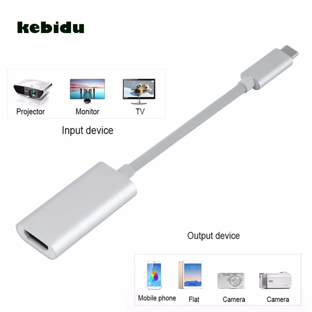 

kebidu 4K Ultra HD USB 3.1 USB-C Type C to HDMI-A F-Adapter HDTV Dongle Adapter Cable Converter for MacBook