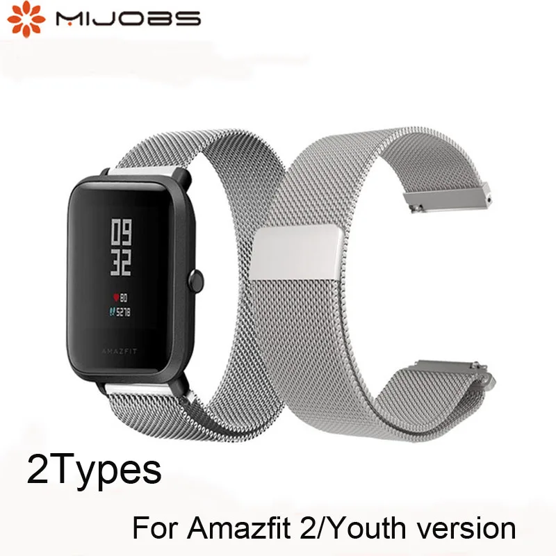 Mijobs для Xiaomi Huami Amazfit BIT ремешок металлический браслет из нержавеющей стали замена