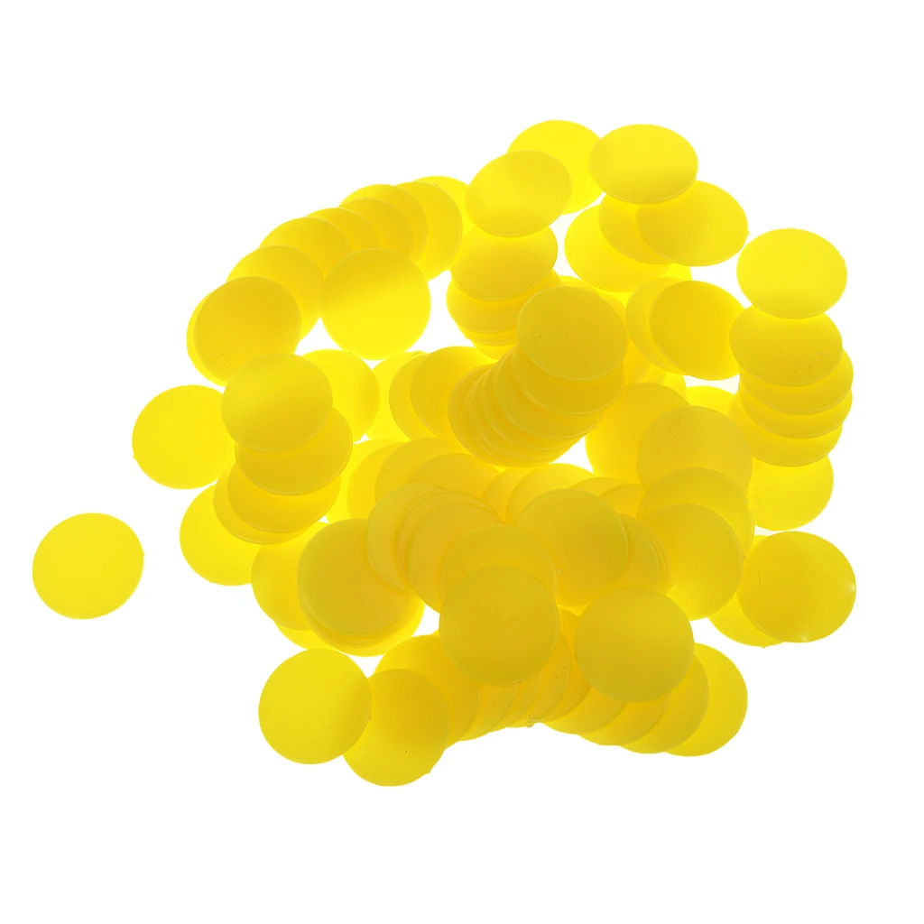 200PCS 18mm Plastic Counters Board Game Tiddly winks Teaching Aid Red Yellow Board Game Plastic Counters Chips