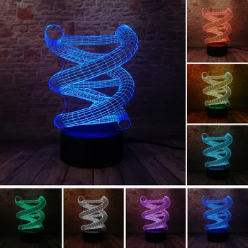 

Luminaria 3D DNA Bulb LED 7 Color Gradient Illusion Night Light Table Bedroom Kid Cafe Bar Home Decor Toy Gifts Drop Shipping