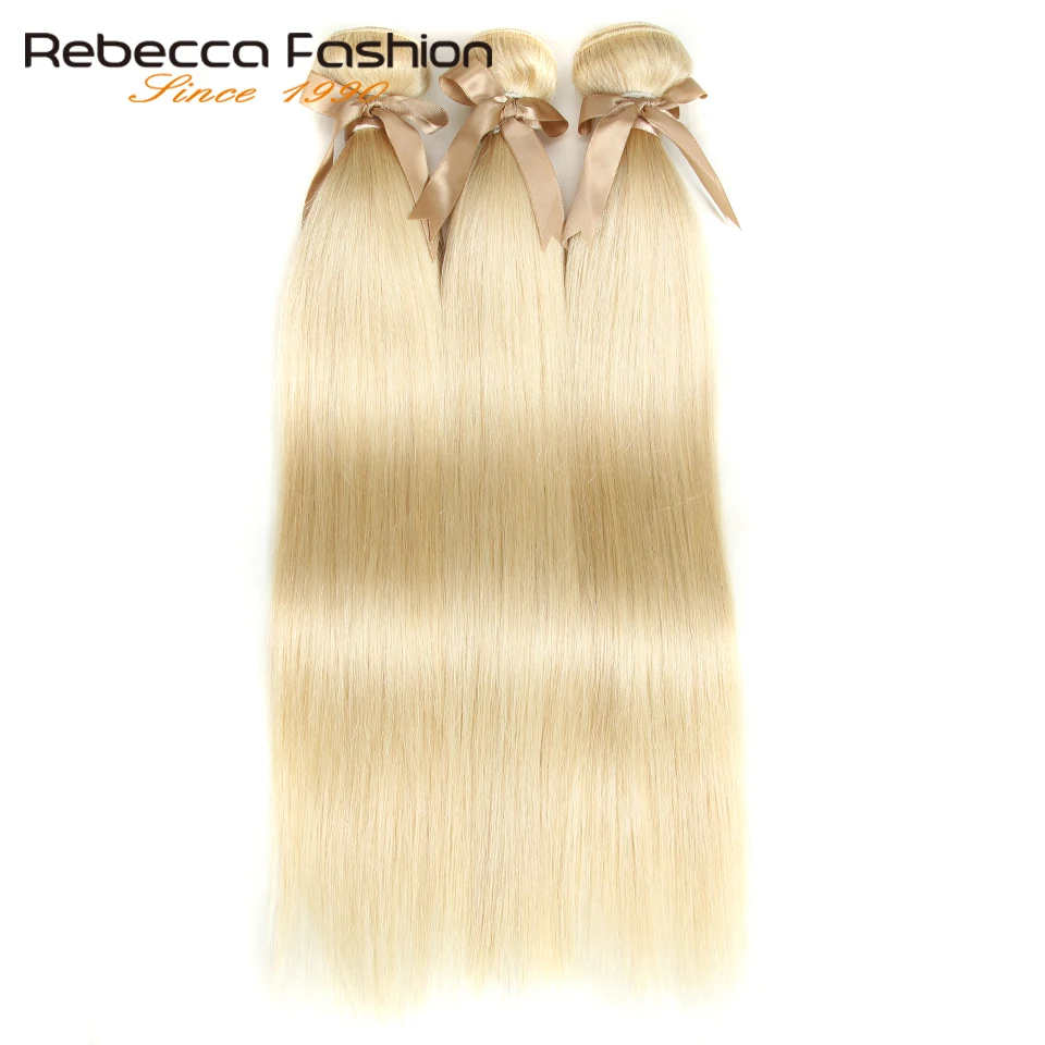 Rebecca 613 Honey Blonde Bundles Indian Straight Hair Bundles 100% Remy Human Hair Extensions 1/3/4 Bundles 10 to 26 Inches