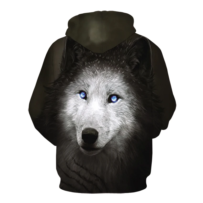 Fashion Men Wolf Animal 3D Printed Hooded Hoodies Men / Women's Shinning Wolf Design Sweatshirts 3D Harajuku Hoody