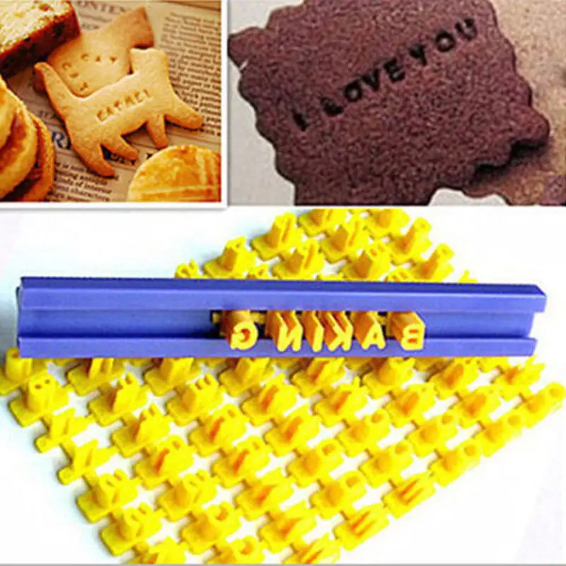 

Hot Sale 1 Pieces Safe Alphabet Shape Uppercase Letters Cookie Cutter Mold Biscuit Mold Cookie Stamp Press Silicone Cake Kitchen