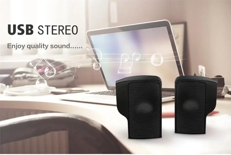 PLEXTONE	1 Pair Mini Portable Clipon USB Stereo Speakers line Controller Soundbar for Laptop Mp3 Phone Music Player PC with Clip