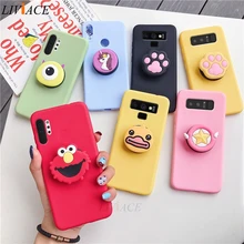 3D silicone cartoon phone holder case for samsung galaxy note 10 plus note 9 8 5 cute stand soft tpu back cover fundas coque