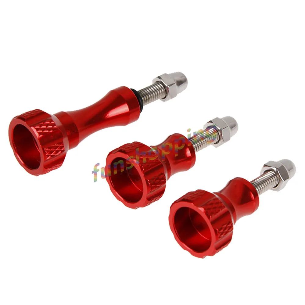 

Red for GoPro Accessories 1 Long +2 Short Colorful Thumb Knob Stainless Aluminum Bolt Nut Screw for Go Pro Hero 6 5 4 3 3+ 2 1