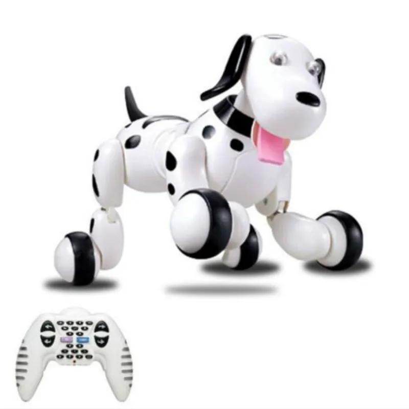 

HappyCow Lovely 777-338 RC Robot Smart Dog 2.4G RC Intelligent Simulation Mini Doggi White Pink For Kids Pet Toys Christmas Gift