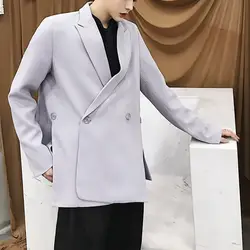 Двубортный Мужской Блейзер элегантный костюм куртка для мужчин Уникальный дизайн спортивные пиджаки для выпускного для мужчин Стильный
