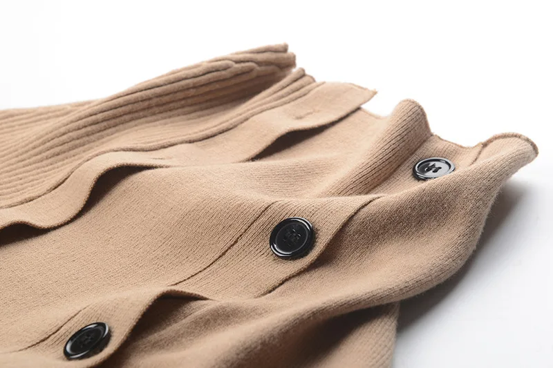 WHITNEY WANG Autumn Winter Fashion Streetwear Big Turn-down Collar Buttons Sweater Women Cardigan jumper pull femme WW-1902