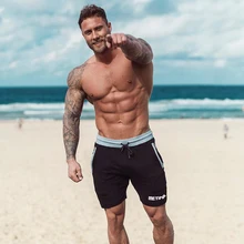 Мужские облегающие хлопковые шорты модные повседневные тренажерные залы фитнес, бодибилдинг, тренировка Мужская спортивная одежда Короткие штаны Jogger брендовые штаны