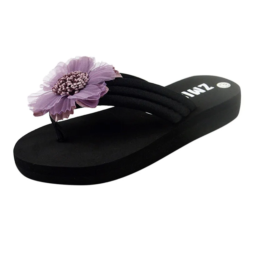 

SIKETU 2019 Women Slippers New Flip Flops Summer Handmade DIY Flowers Fashion Beach Slippers Sandals Wild women Shose Summer A30